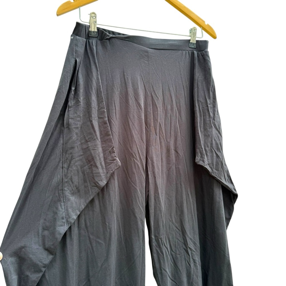🛍️Matt Hildur Pull On Cotton Knit Pants Flared Hip Layered Lagenlook Elastic - Picture 2 of 5